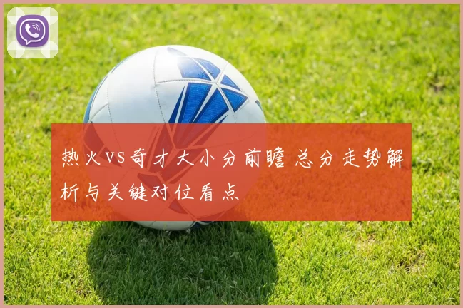 热火vs奇才大小分前瞻 总分走势解析与关键对位看点